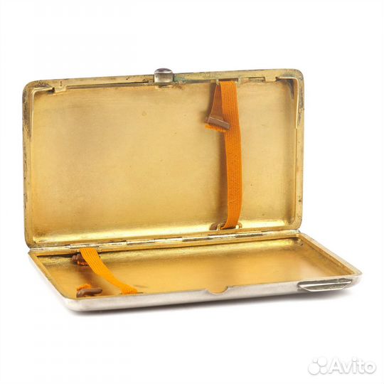 Серебряный портсигар с золочением 84 проба