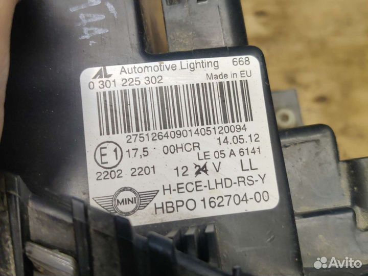 Фара правая mini R56 Галоген