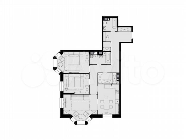 3-к. квартира, 94,7 м², 23/26 эт.