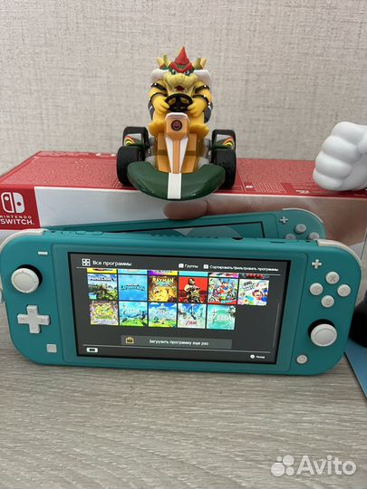 Nintendo Switch Lite Прошитая Бирюзовая 10 игр