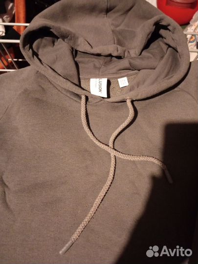 Платье с капюшоном, серое, теплое, р. 52