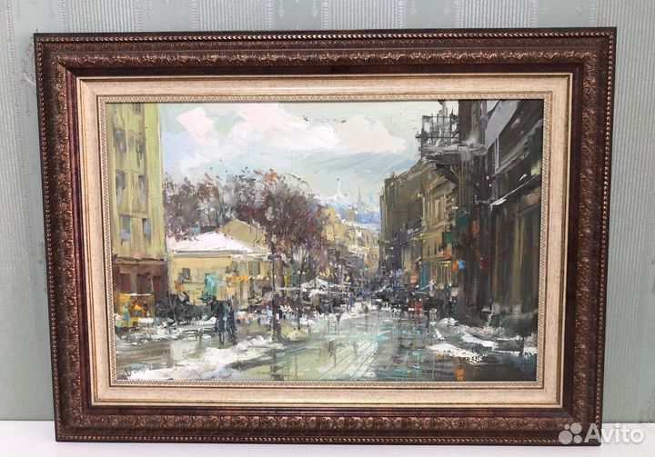 Картина маслом Москва. Старый Арбат