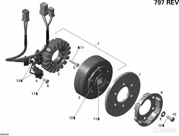 Генератор на снегоход BRP Summit 800 P TEK 2007 г