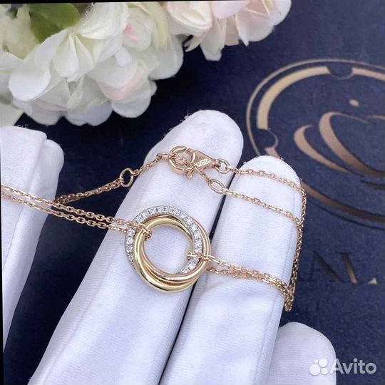 Браслет Cartier Trinity, золото 585 пробы 0,14ct