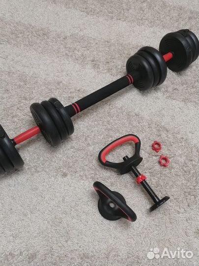 Гантели + штанга + гиря набор 30 кг трансформер