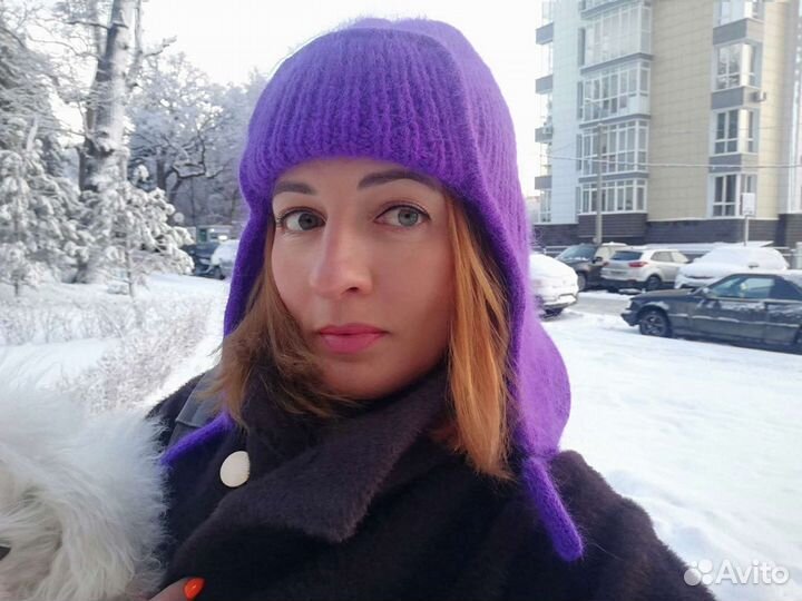 Шапка-ушанка из пуха норки