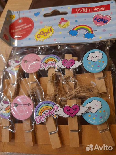 Прищепки клипсы декоративные