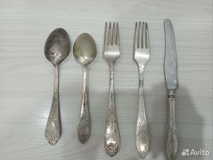 Ложки вилки ножи мельхиор СССР