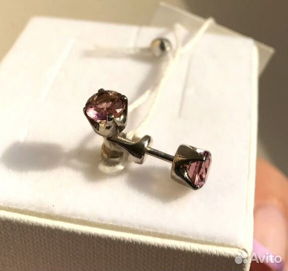 Серьги пусеты серебро 925