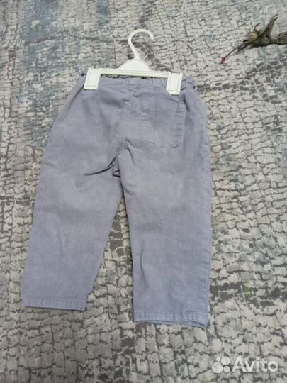 Вельветовые брюки серого цвета Zara