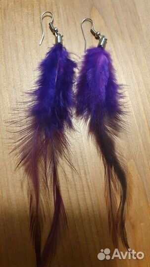 Серьги с перьями
