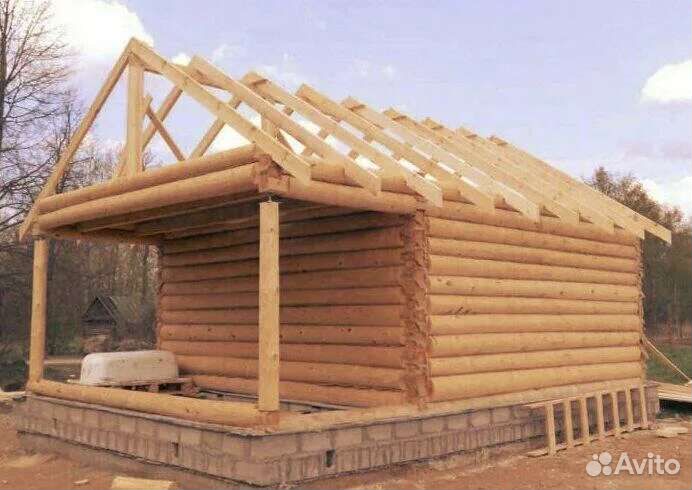 Сруб бани 6*6+2м с терассой