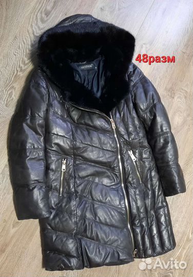 Кожаное пальто, пуховик парка дубленка