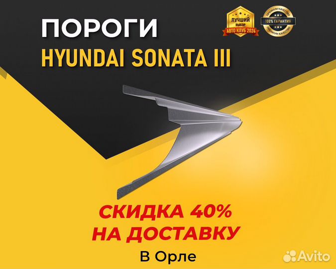 Пороги Hyundai Sonata (Хендай Соната) Цинк