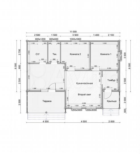 Дом 93,5 м² на участке 6 сот.