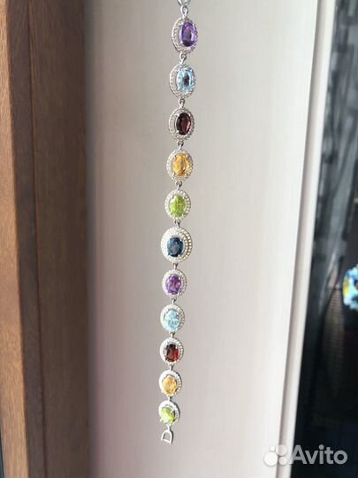 Серебряный браслет Самоцветы