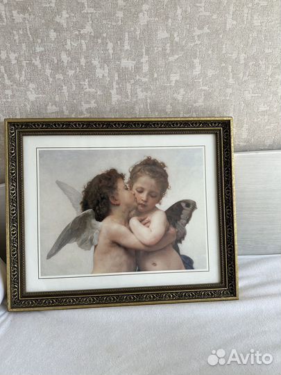 Картина ангелы целуются в раме