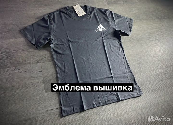 Футболка Adidas мужская темно-серая новая