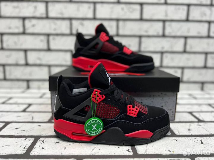 Кроссовки Air Jordan 4 Red Thunder (36-45)