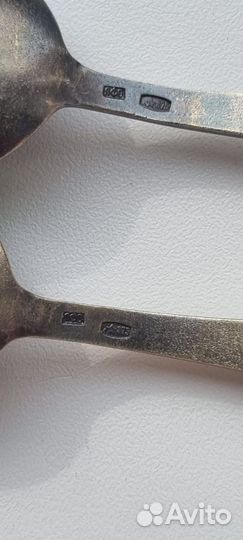 Серебряные кофейные ложки СССР эмаль