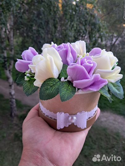 Букет на праздник из мыльных цветов