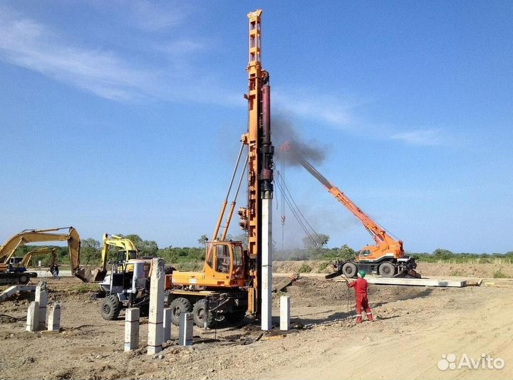 Железобетонные сваи под ключ установка