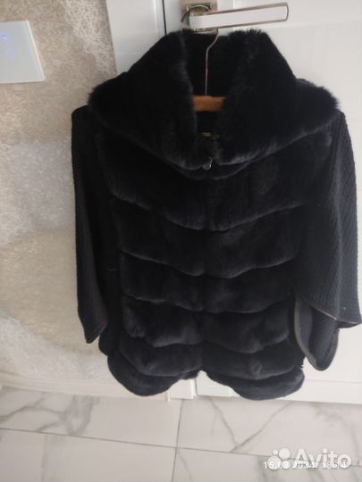 Дубленка натуральная женская 50 52 с капюшоном