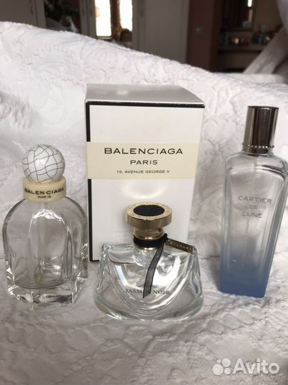 Флаконы от духов Balensiaga,Bulgari,Cart