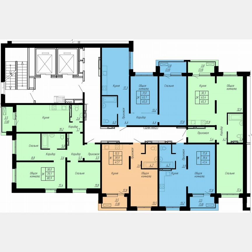 3-к. квартира, 80,9 м², 10/17 эт.