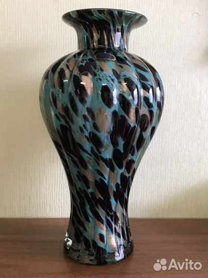 Ваза для цветов Мурановское стекло золочение