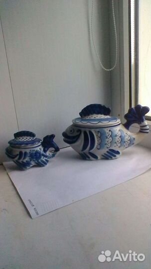 Гжель рыба шкатулка