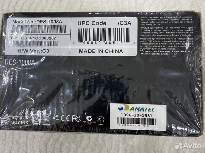 Свич 8 портовый 10/100 D-Link Des-1008A