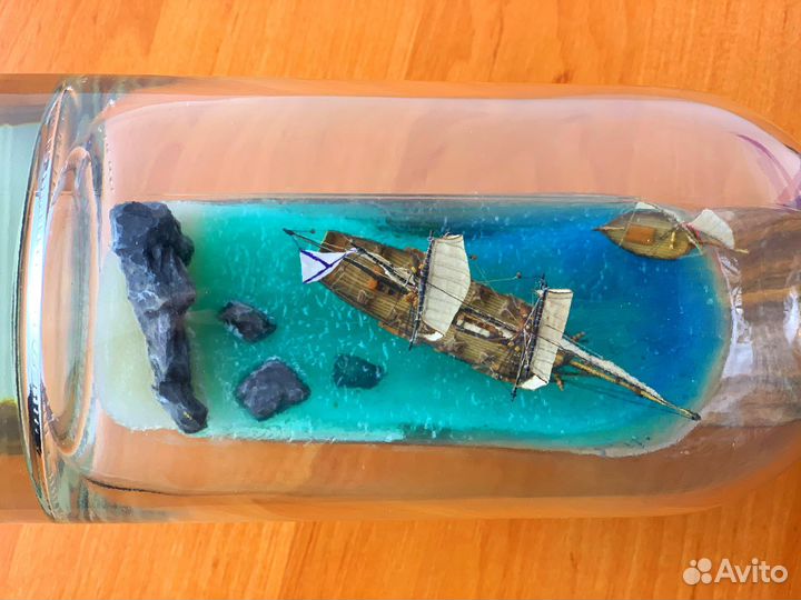 Корабль в бутылке шхуна 