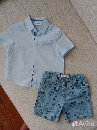 Комплект рубашка Acoola и шорты Zara р.98