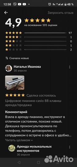 Цифровое пианино со стойкой аренда/продажа