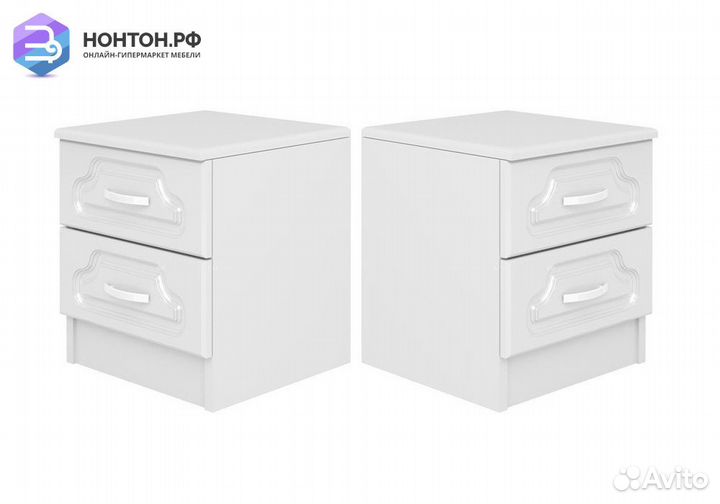 Комплект прикроватных тумб Натали белый глянец / б