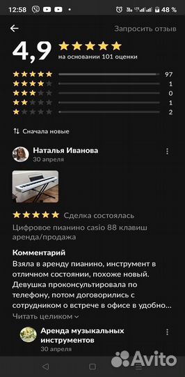 Электронное пианино Casio Privia аренда/продажа