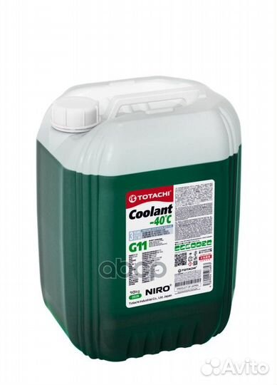 Totachi niro coolant Green -40C G11 (10L) антиф