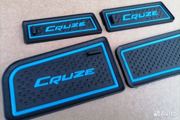 Коврики силиконовые в двери Cruze 9 шт синие