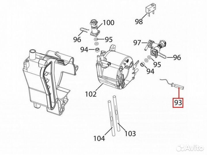 Датчик бойлера для кофемашин delonghi ecam