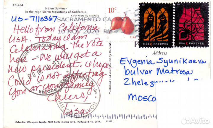 Почтовая открытка (США)