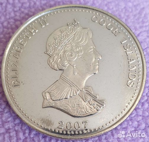 Монета 1 доллар Елизавета II 2007 г. cook Islands