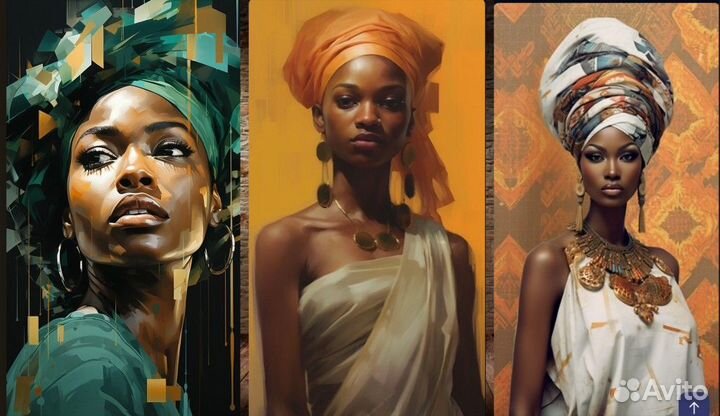 Африканка картина на холсте