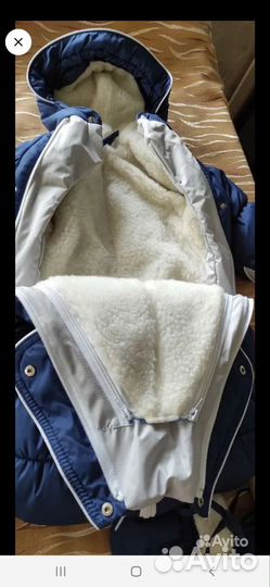 Зимний комбинезон трансформер на овчине+шапка