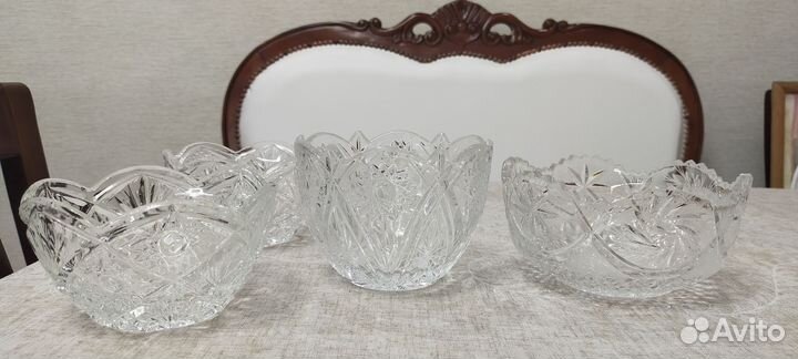 Вазы салатницы хрустальные