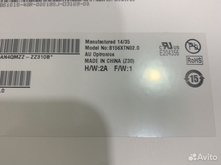 Матрица 15.6 40 pin b156xtn02.0