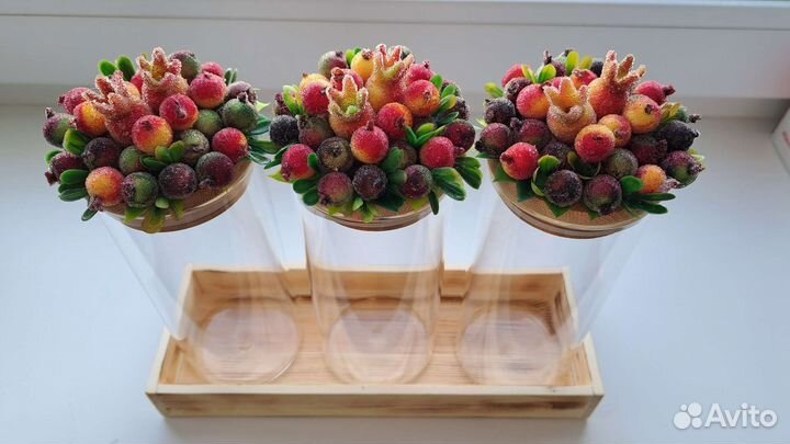 Банки с декором для хранения стекло