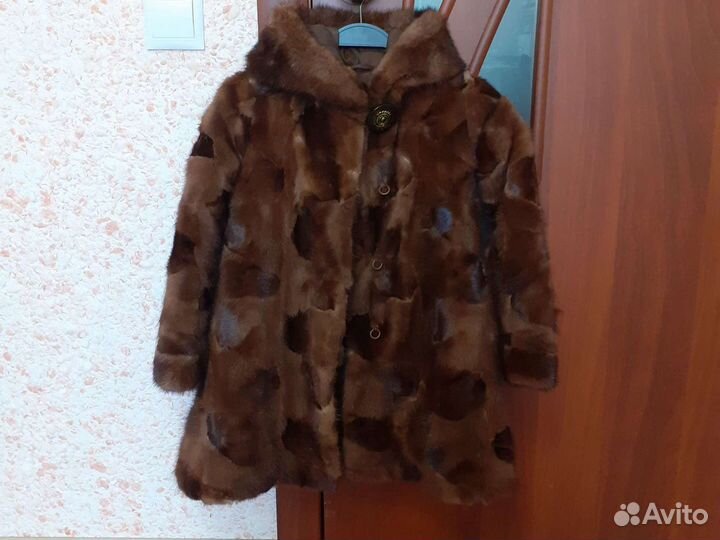 Шуба норковая с капюшоном