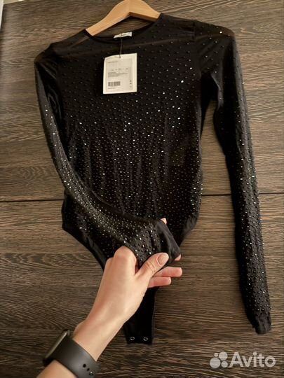 Боди lime в стразах M