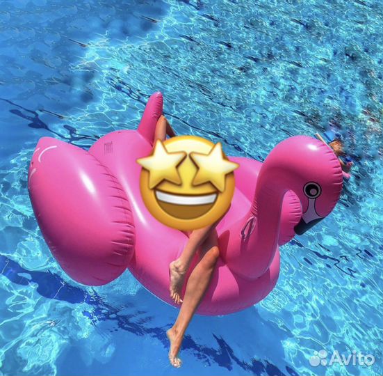 Надувной фламинго розовый большой